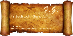 Friedrich Gergő névjegykártya