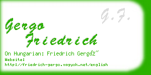 gergo friedrich business card